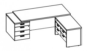 Стол для руководителя с двумя тумбами, угловой Cambridge CaCFTP2520(R)