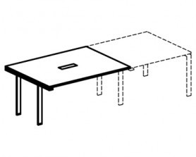 Приставка фронтальная к столу для переговоров с кабель-каналом Бэнт MX1718