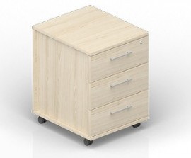 Тумба мобильная (3 ящика, стандартные колёсные опоры, ручки - алюминий) Страйк / Strike OMP3B