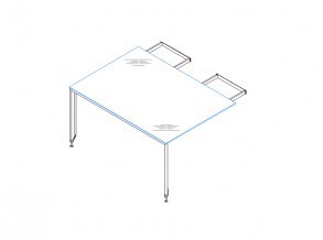 Приставка двойная к столу, стекло YO AYO51802