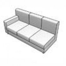Диванная секция тройная с одним подлокотником