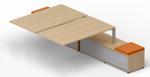 Приставной стол «Bench» на опорной тумбе (2 дверцы акрил) Lavoro LVRU18.1216-1