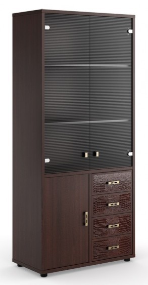 Шкаф для бумаг с кожаными вставками Торино / Torino MNZ19350501