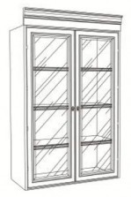 Верхний модуль. Двери со стеклом. Стеклянные полки Padova ANA02