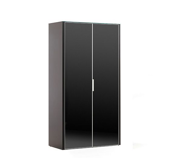 ГАЛА / GALA КАРКАС ШКАФ ВЫСОКИЙ, 2ДВ ЧЕРНЫЙ LIB2/899 BLACK GLASS
