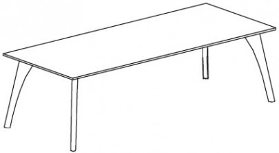 Письменный стол с 4 коническими опорами Attiva 180/C18