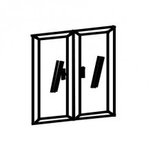 Двери для шкафа, стекло в раме МДФ ЭргоYes M372МП