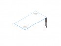 Стол рабочий для опорной тумбы, стекло ЙО / YO AYO16006