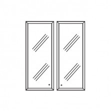 Двери для шкафа, белое стекло в алюминиевой раме T45 COATDMA2 I:T45