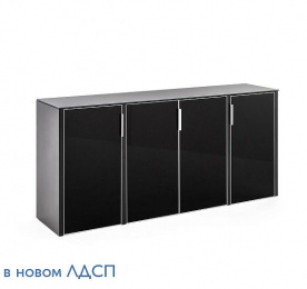 ГАЛА / GALA ШКАФ НИЗКИЙ 4 ДВЕРИ ЧЕРНЫЙ  NEWCRE4/899 BLACK GLASS