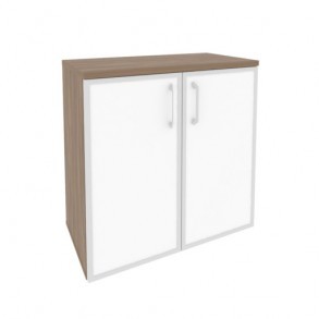 Шкаф низкий широкий (2 низких фасада стекло лакобель в раме) ONIX O.ST-3.2R white/black/mat