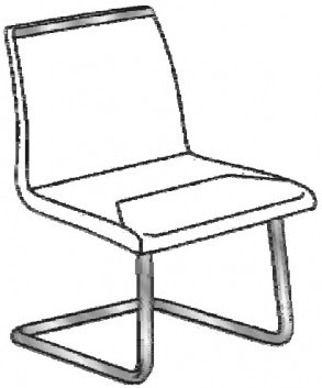 Кресло с низкой спинкой на хромированных полозьях без подлокотников Attiva 228