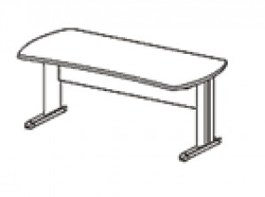 Стол симметричный на L-образном металлическом каркасе Бостон DT4-180