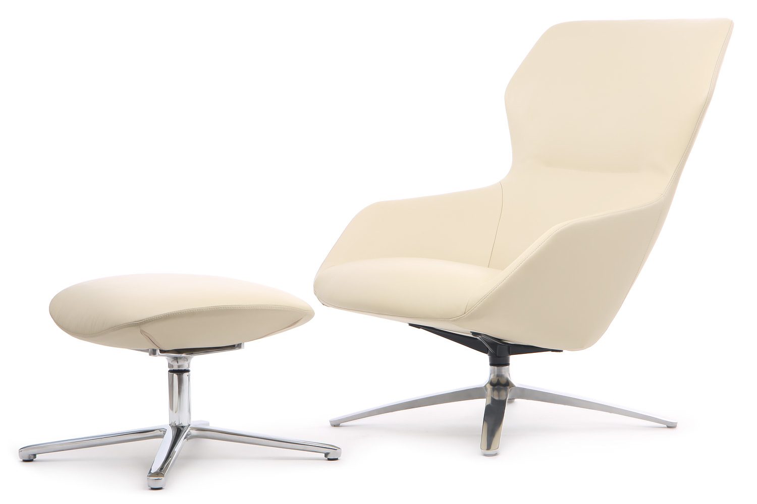 Кресло РВ ДЕСИЖН / RV DESIGN F1705 + оттоманка (кожа)