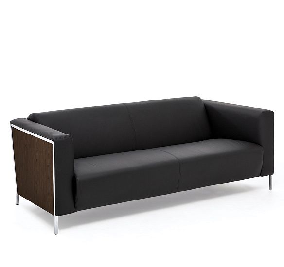 ВИСПО Вуд / VISPO WOOD 3М ДИВАН КОЖА ОРЕХ/ЧЕРНЫЙ VISPO Walnut 3 DAKOTA black