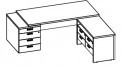 Стол для руководителя с двумя тумбами, угловой Cambridge CaCSTP2520(R)