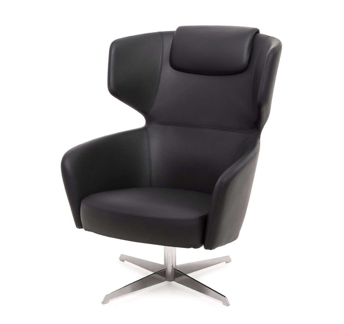 ВЕНТО ХАЙ / VENTO HIGH КРЕСЛО RECLINER ЧЕРНЫЙ/ХРОМ ВЕНТО Хай Р7 Дакота блэк / VENTO High R7 Dakota black