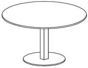 Переговорный круглый стол. Центральная колонна и круглая база из металла. Топ 18мм Attiva 120TAR/18