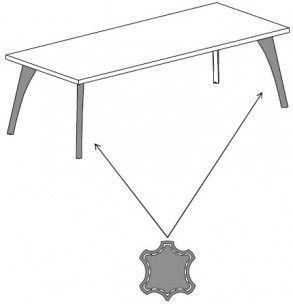 Письменный стол с 4 коническими опорами в коже. Меламин. Attiva C180/C40