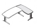 Стол приставной левый, опоры металл Format 177888sx