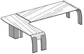 Стол с приставкой. Опоры в коже АльфаОмега / AlfaOmega VP180AS