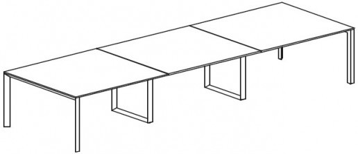 Переговорный стол с 2-мя П-образными и 2-мя О-образными опорами. Топ 40мм Attiva 390TA/B40