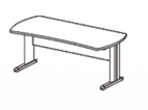 Стол симметричный на L-образном металлическом каркасе Бостон DT4-100