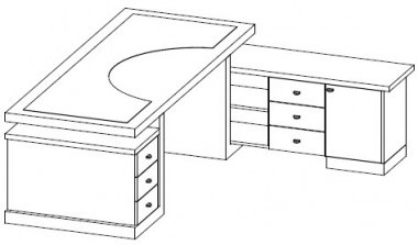 Стол руководителя с тумбами. Правый Premier/Premier Glass MT-32-1 (R)