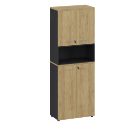 ФЛЕКС / FLEX ШКАФ ВЫСОКИЙ СОСТАВНОЙ Flex FLEX 221 hinged/open 156Z 15 156Z Цвет гикори/графит