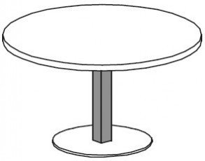Переговорный круглый стол. Центральная колонна окрашена. Круглая база в коже. Топ 40мм Attiva C120TAR/40N