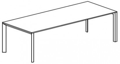 Переговорный стол с 2-мя П-образными опорами. Топ 40мм Attiva 200TA/B40