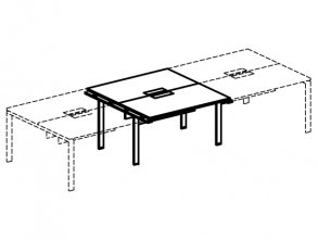 Приставка модуля стола рабочего для персонала Спринт Lux 1637