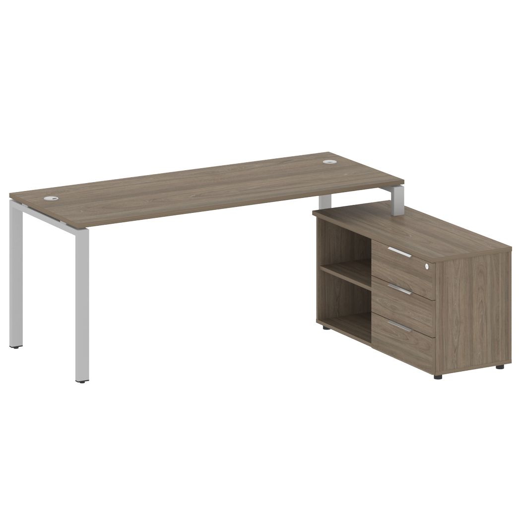 Рабочая станция с опорной тумбой правая МЕТАЛ СИСТЕМ СТАЙЛ / METAL SYSTEM STYLE