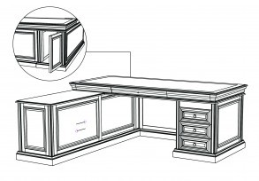 Стол кабинетный с низкой приставкой, левый Padova 5012I+R