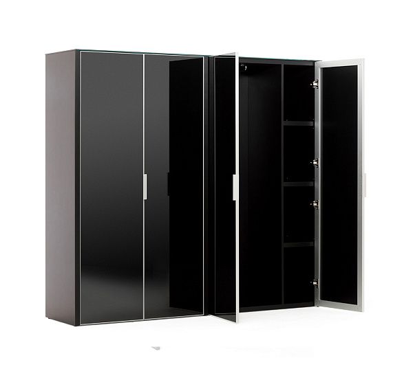 ГАЛА / GALA Шкаф для бумаг+гард, 4дв ЧЕРНЫЙ LIB4/899 + LIBW/899 + LIBSH/899 BLACK GLASS