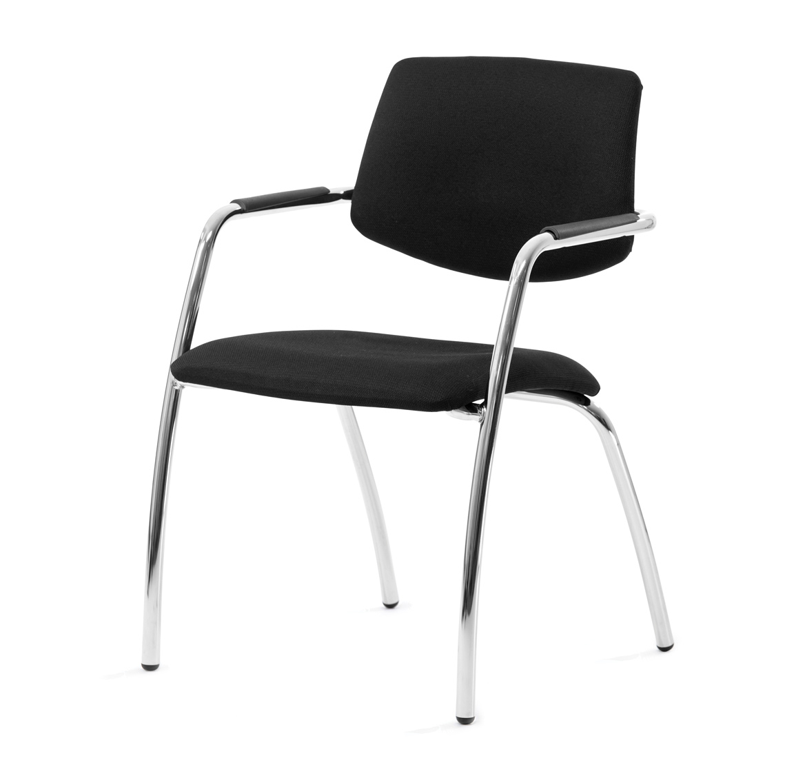 URBAN КРЕСЛО 4 ОПОРЫ, КОЖА ЧЕРНЫЙ/ХРОМ Urban 4legs Dakota black