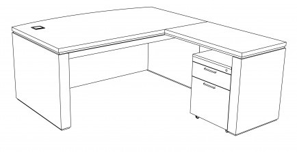 Стол кабинетный с приставкой. Правый Versus 3902D+R