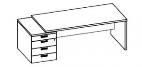 Стол для руководителя с тумбой, прямой Cambridge CaSTP1888(L)