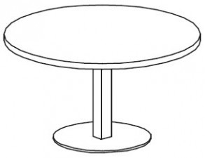 Переговорный круглый стол. Центральная колонна и круглая база из металла. Топ 40мм Attiva 120TAR/40