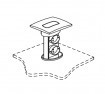Розеточный блок для столов со стеклянным топом AlfaOmega HA/PPR4VP/A