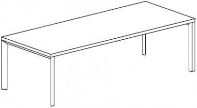 Письменный стол с 2 П-образными окрашенными опорами. Меламин. Attiva 200/B40