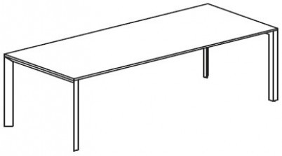 Прямоугольный переговорный стол с 2-мя П-образными опорами. Топ 18мм Attiva 200TA/B18