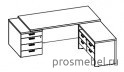 Стол для руководителя с двумя тумбами, угловой Cambridge CaCFTP2020(R)