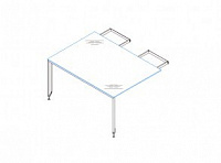 Приставка двойная к столу, стекло YO AYO51802