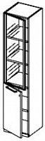 Шкаф с деревянными и стеклянными дверками (открытие влево)
