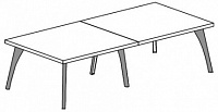 Переговорный стол с 6 кон. окраш. опорами обтянутыми кожей. Топ 40мм Attiva C260TA/C40