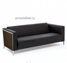 ВИСПО Вуд / VISPO WOOD 3М ДИВАН КОЖА ОРЕХ/ЧЕРНЫЙ VISPO Walnut 3 DAKOTA black