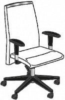 Кресло с низкой спинкой. Газ-лифт, синхро-механизм. Attiva 223GS