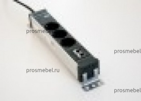 Блок (2 LAN порт и 3 розетки). С кронштейнами, фиксирующимися в разных положениях. Цвет черный, проф Ван / One ZZZ045