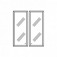 Двери для шкафа, белое стекло в алюминиевой раме T45 COATDMA2 I:T45